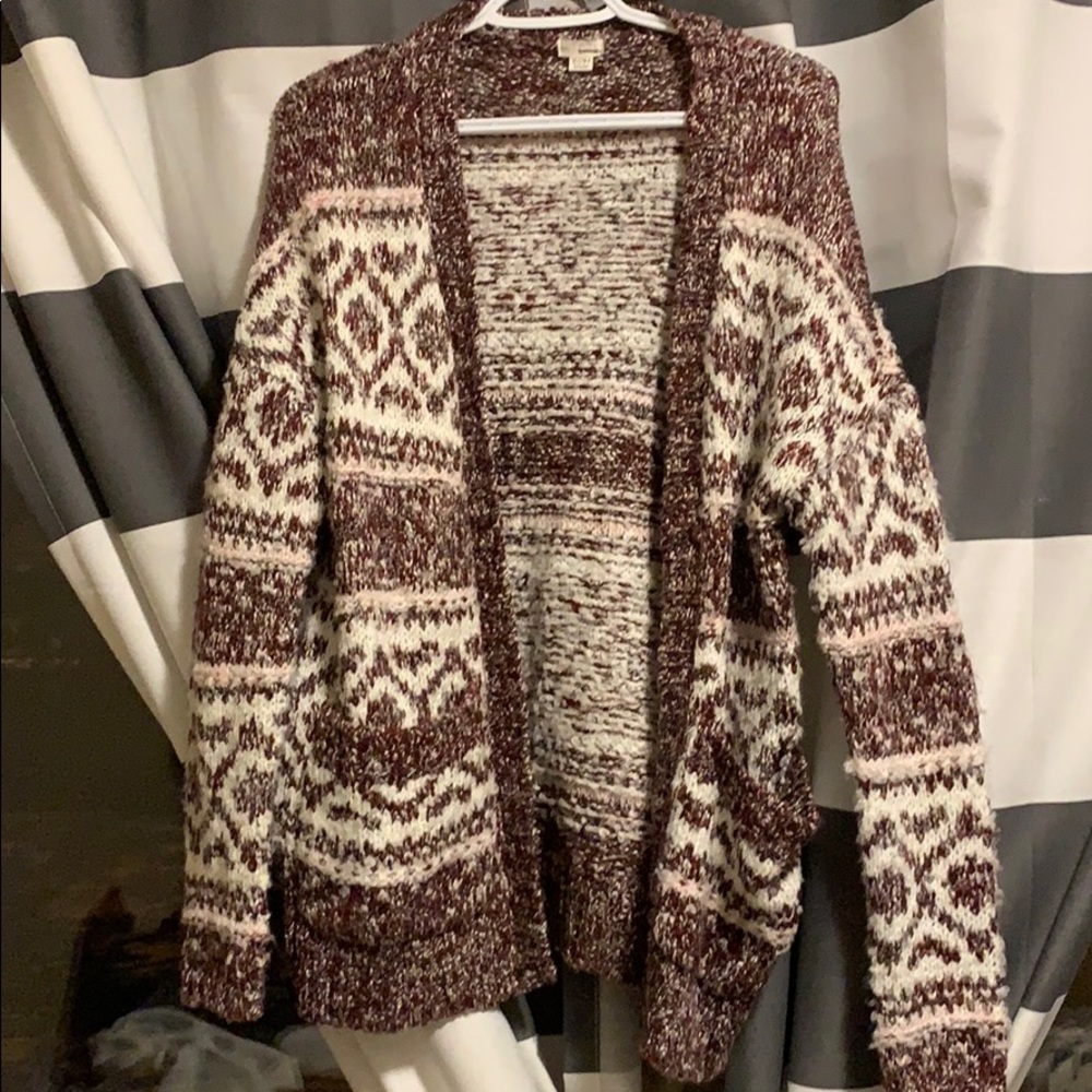 Patterned wool cardigan